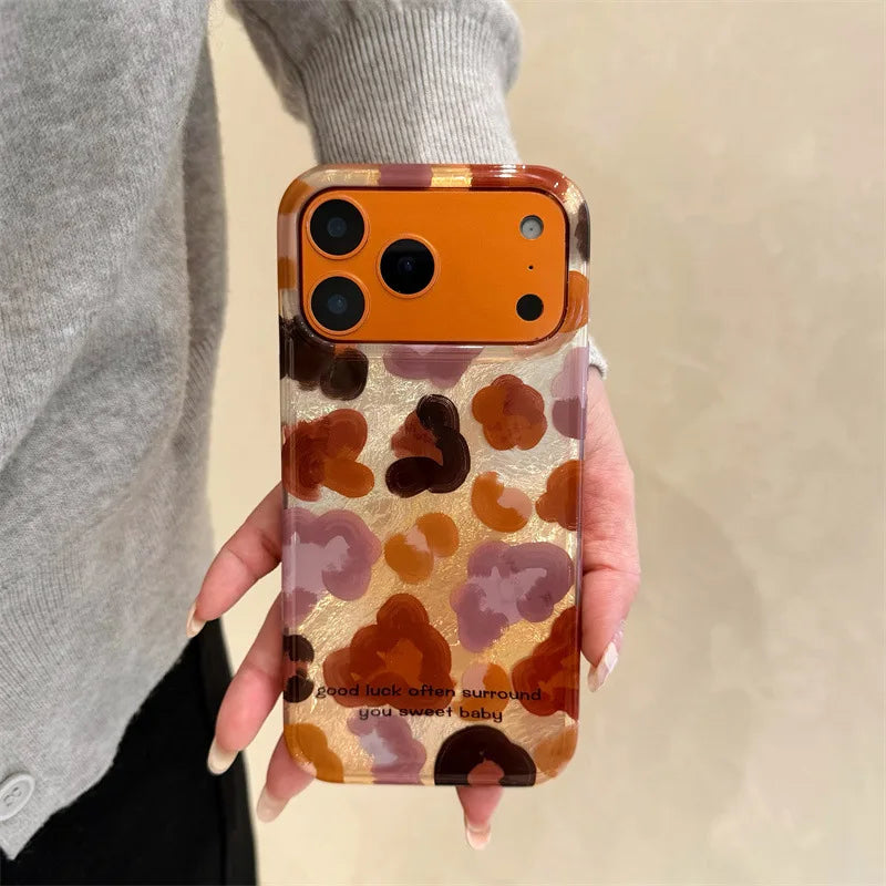 Leopard Graffiti Phone Case with Lanyard – Shockproof for iPhone 17 Pro Max