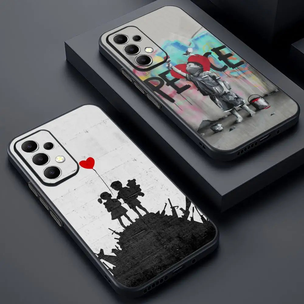 Banksy Graffiti Art Phone Case – Soft Cover for Samsung Galaxy A Series
