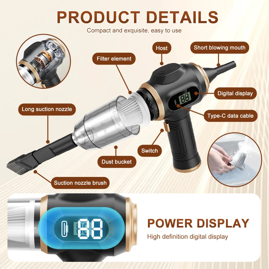 Wireless Car & Home Vacuum Cleaner – High Power