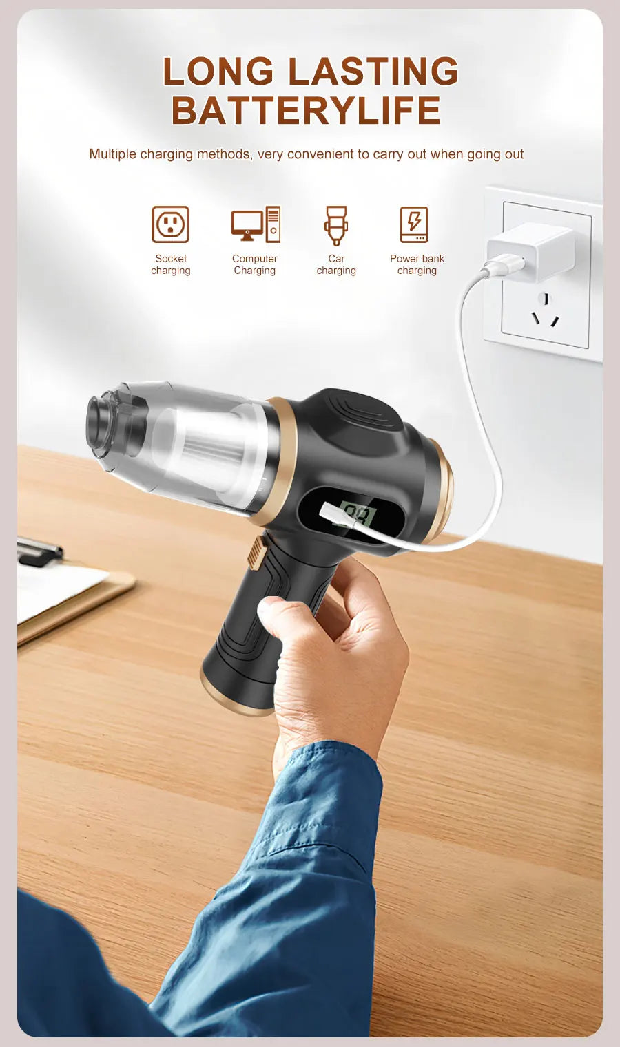 Wireless Car & Home Vacuum Cleaner – High Power