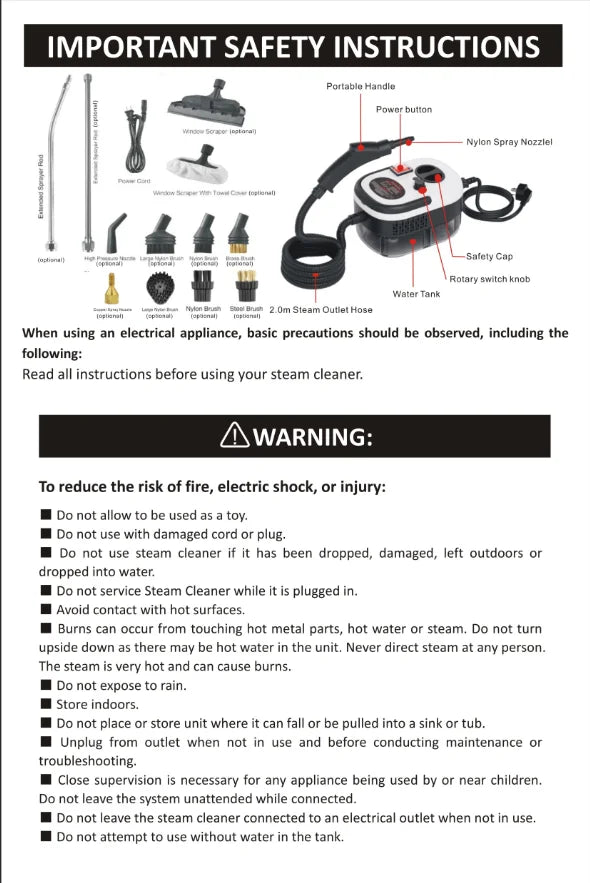 High-Pressure Steam Cleaner – 110V US