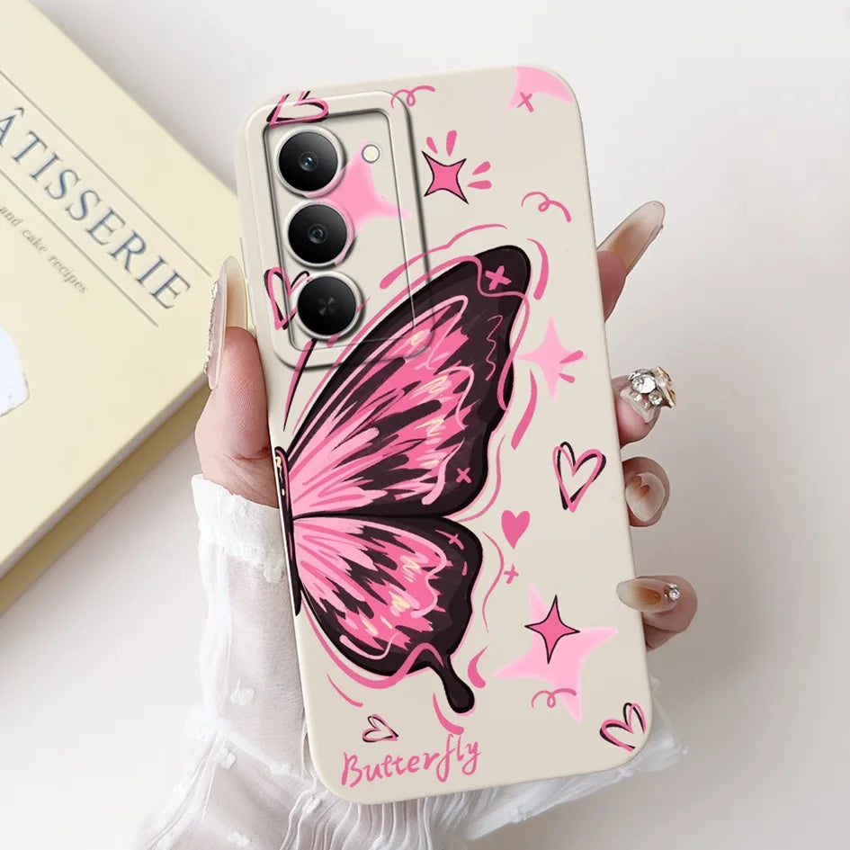 Graffiti Butterfly Phone Case – Camera Protection Cover for Realme 14x 5G