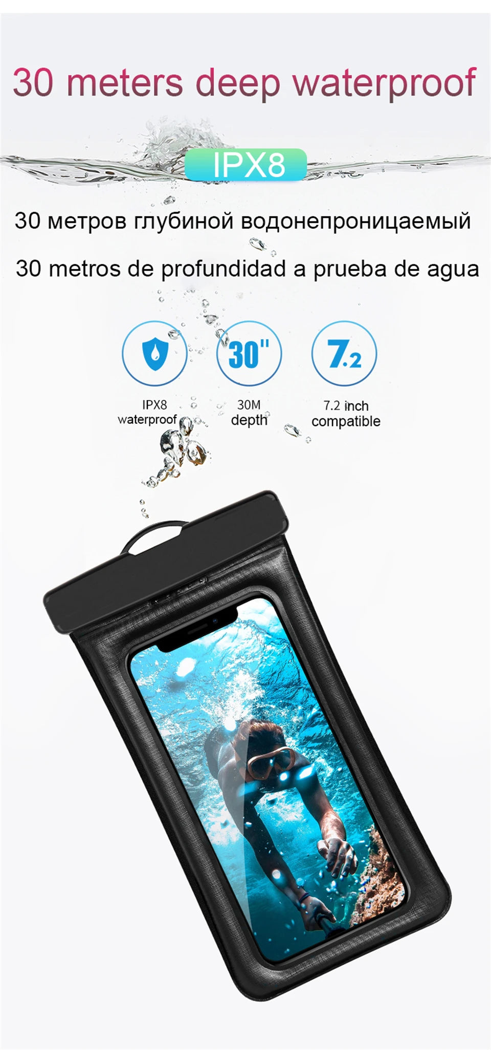 IP68 Waterproof Phone Pouch – Shower, Pool & Beach Ready | iPhone & Android