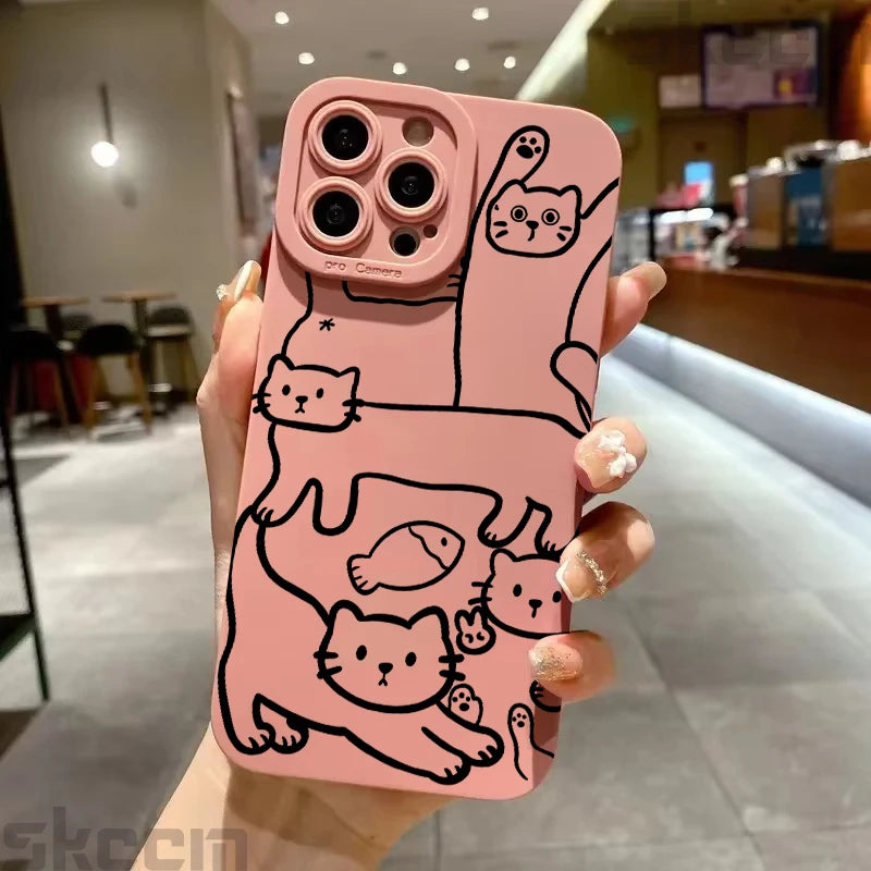 Art Cat Graffiti Frosted Phone Case – Samsung Galaxy Series