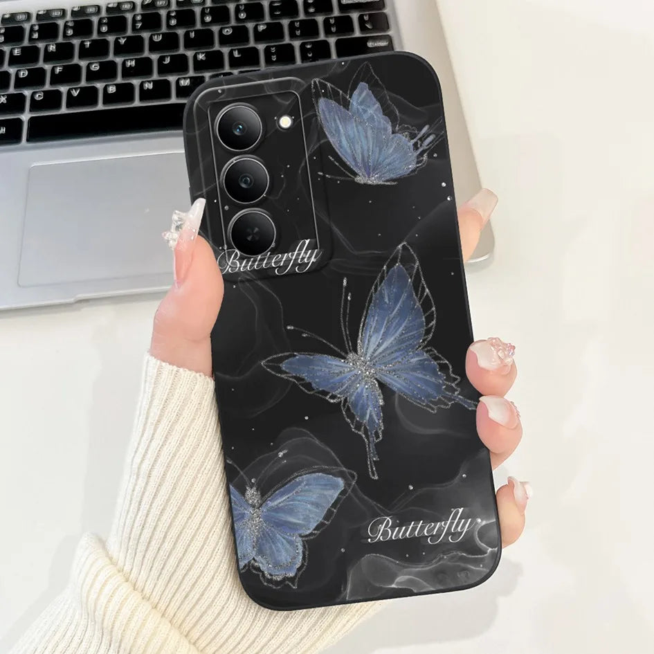 Graffiti Butterfly Phone Case – Camera Protection Cover for Realme 14x 5G