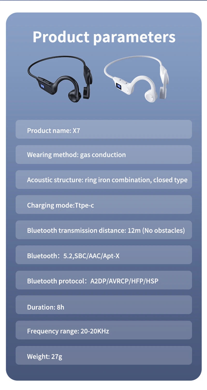 X7 Bone Conduction Swimming Earbuds – Waterproof Bluetooth Sport Headphones