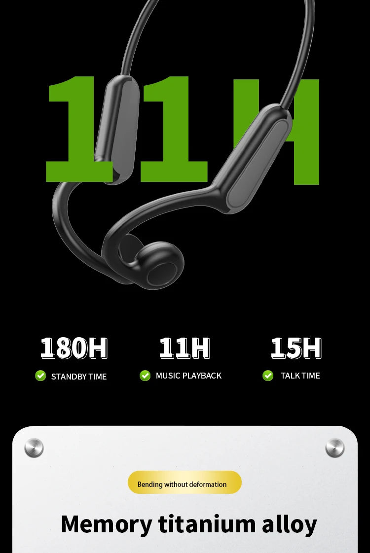 B8 Bone Conduction Headphones – IPX5 Waterproof Bluetooth Sport Earphones
