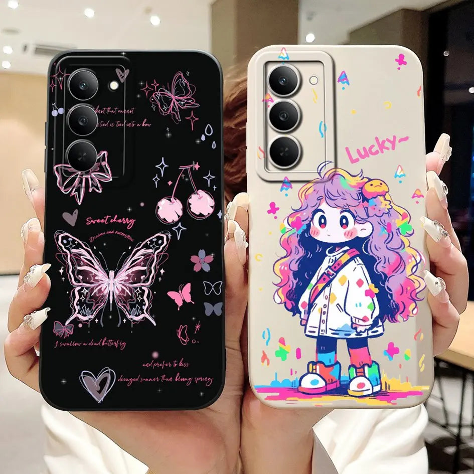Graffiti Butterfly Phone Case – Camera Protection Cover for Realme 14x 5G