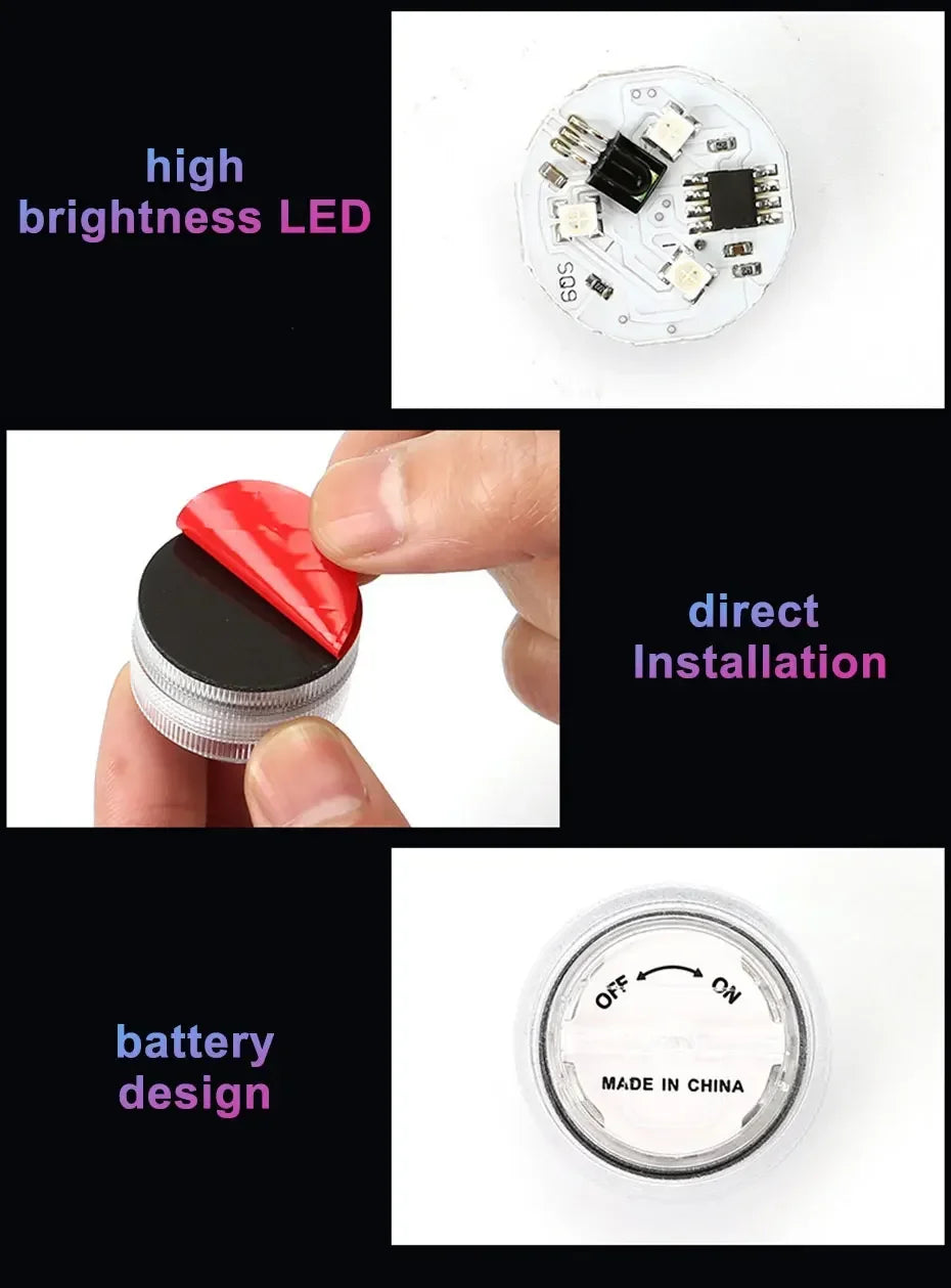 Wireless LED Car Interior Ambient Lights – Remote Control RGB Atmosphere Lamps