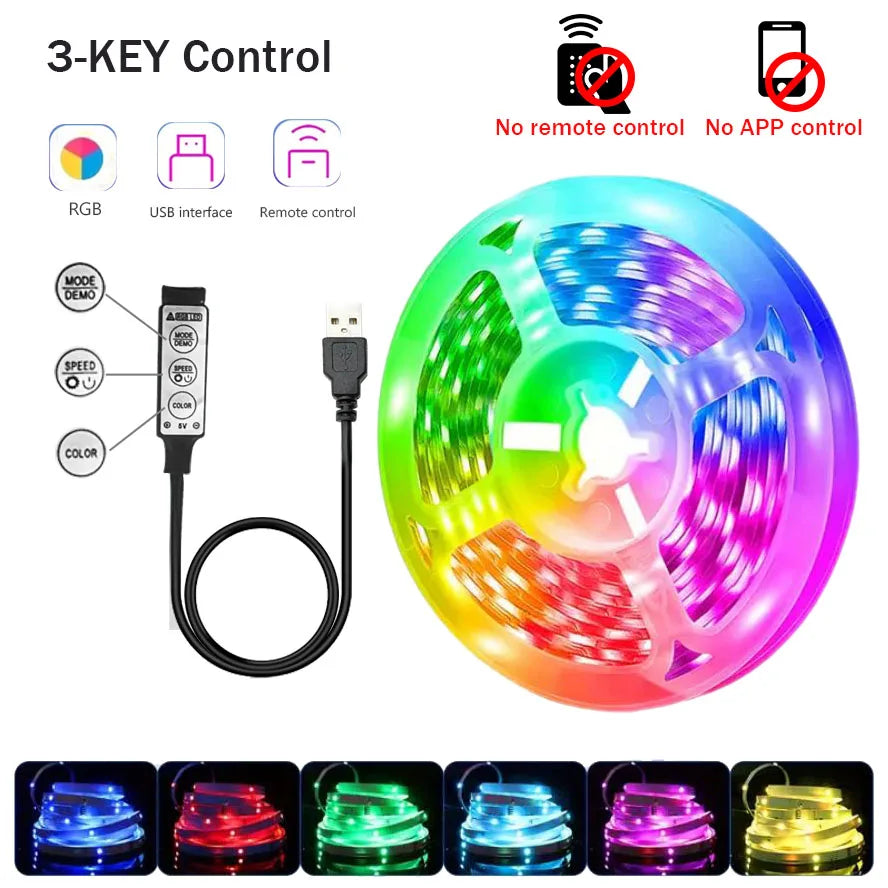 RGB LED Strip Lights – App & Remote Control Room Ambiance Lighting