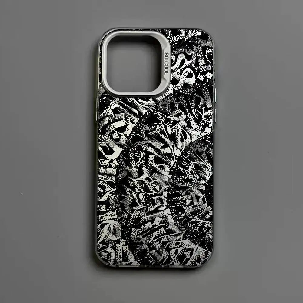 Graffiti Art Phone Case – Matte Shockproof Cover for iPhone 11-17 Pro Max