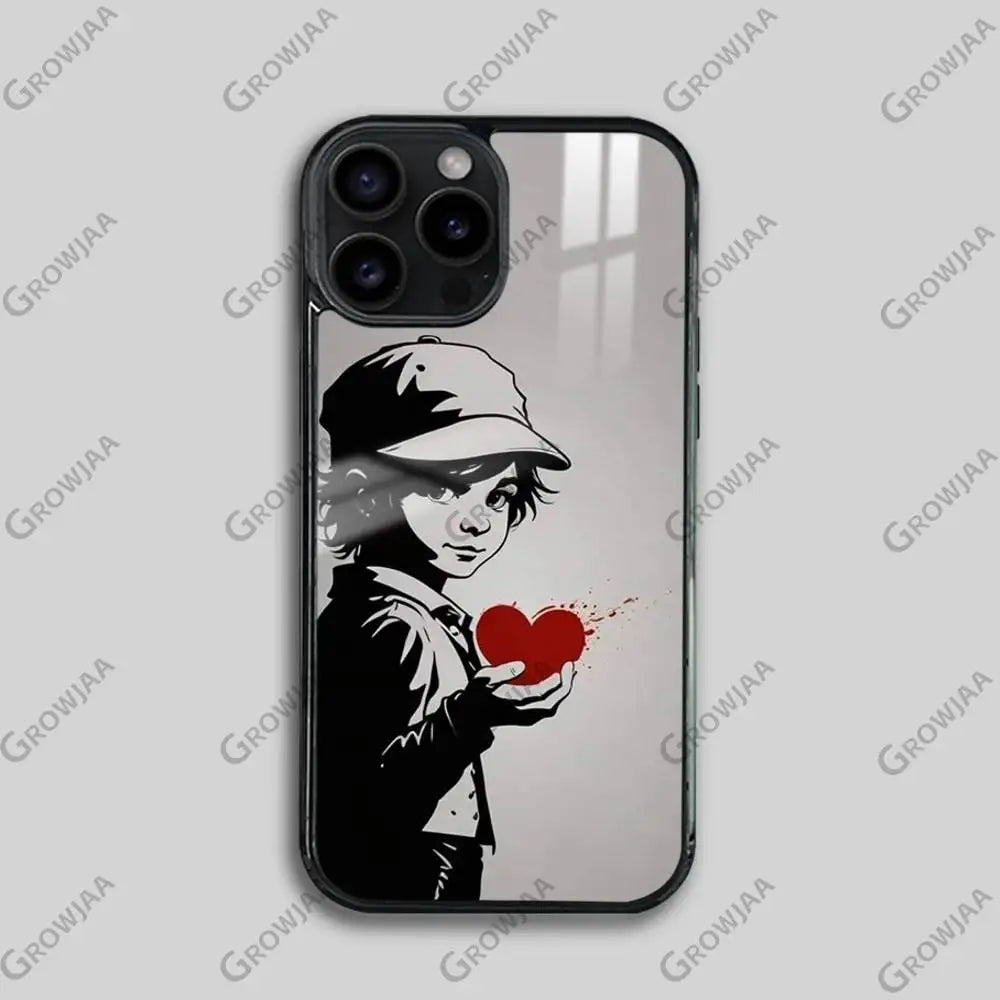 Banksy Graffiti MagSafe iPhone Case – Wireless Charging Cover for iPhone 13-16 Pro Max