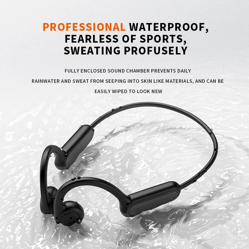 B8 Bone Conduction Headphones – IPX5 Waterproof Bluetooth Sport Earphones
