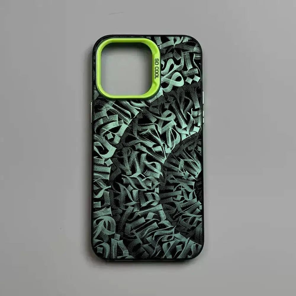 Graffiti Art Phone Case – Matte Shockproof Cover for iPhone 11-17 Pro Max
