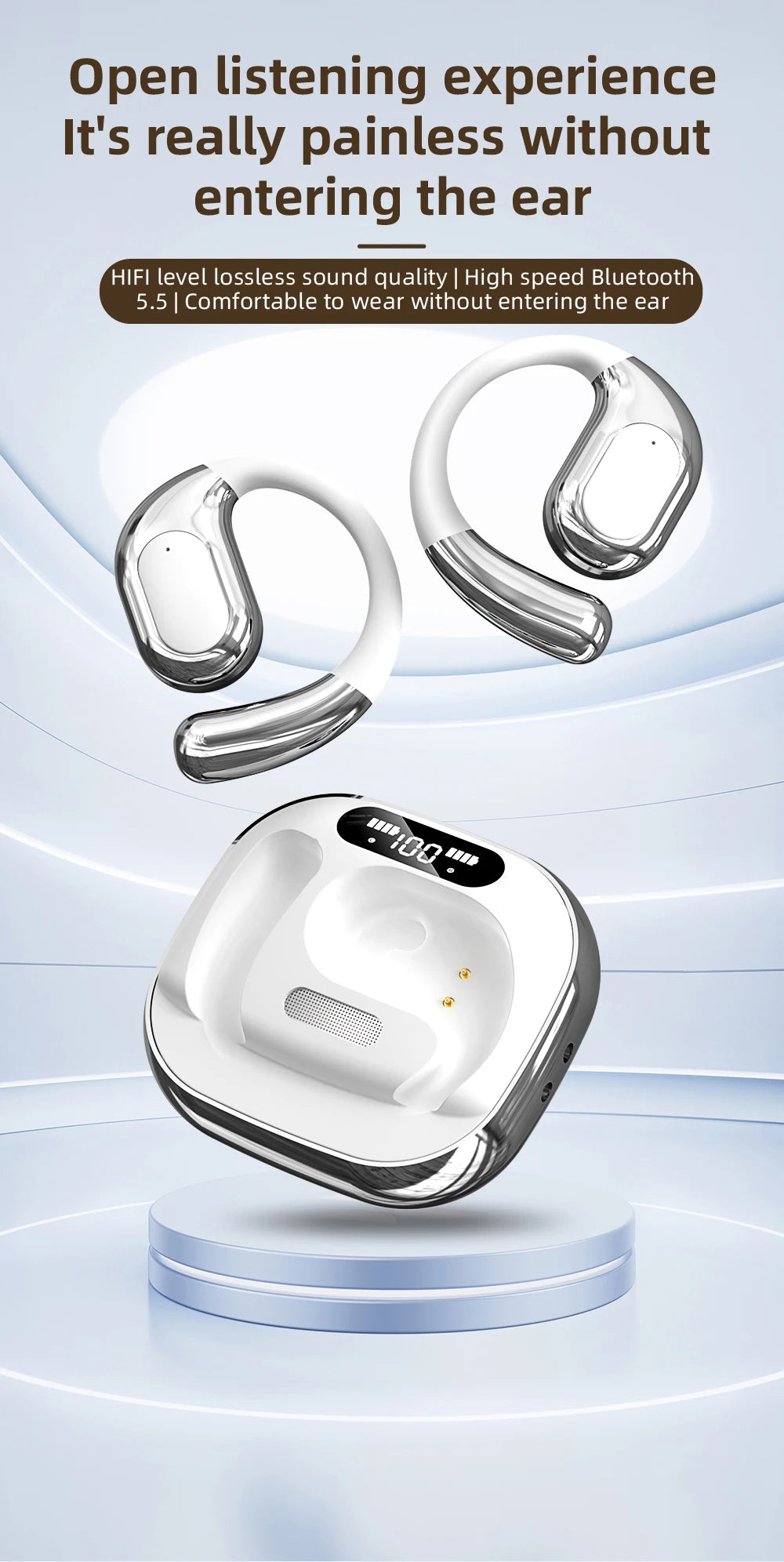 B8 Bone Conduction Wireless Earphones – IPX5 Waterproof Sports Headset