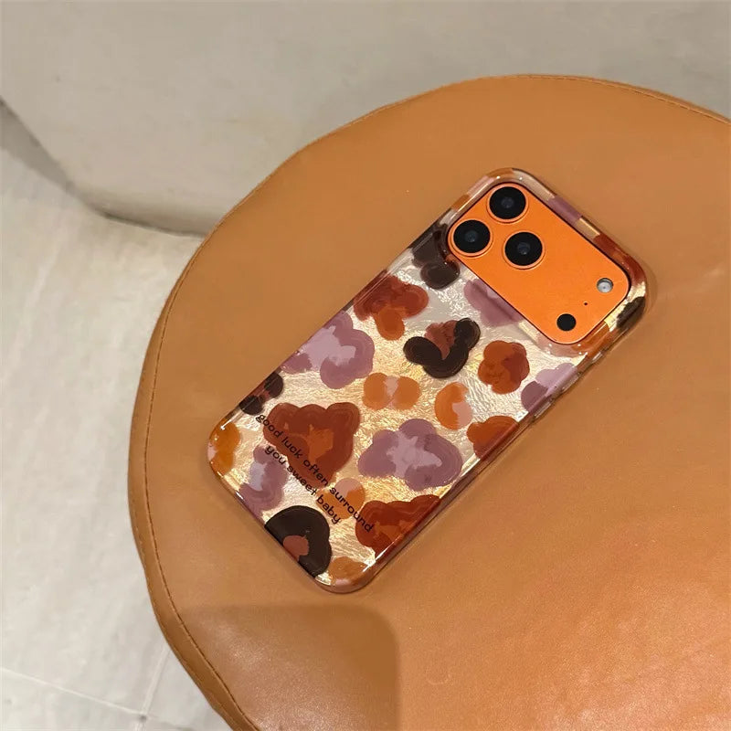 Leopard Graffiti Phone Case with Lanyard – Shockproof for iPhone 17 Pro Max