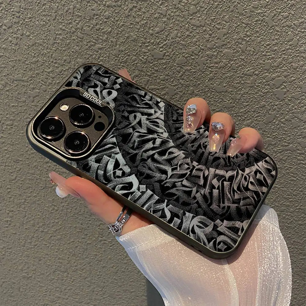 Graffiti Art Phone Case – Matte Shockproof Cover for iPhone 11-17 Pro Max