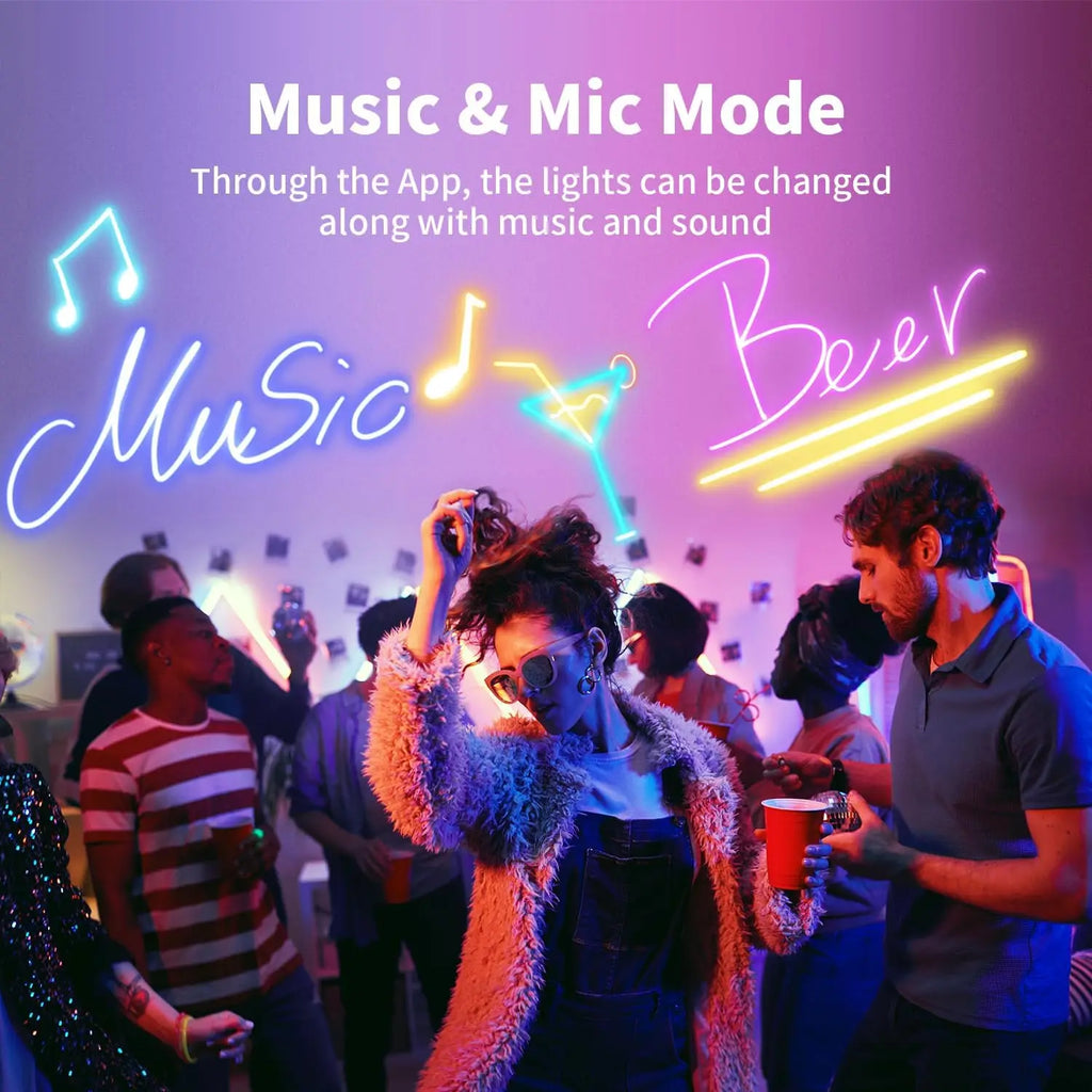 Smart RGB Neon Rope Light – USB Bluetooth Music Sync IP65 Waterproof