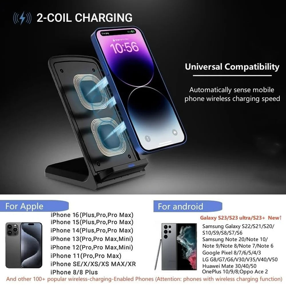 30W Wireless Charging Stand – Fast Charge iPhone & Samsung