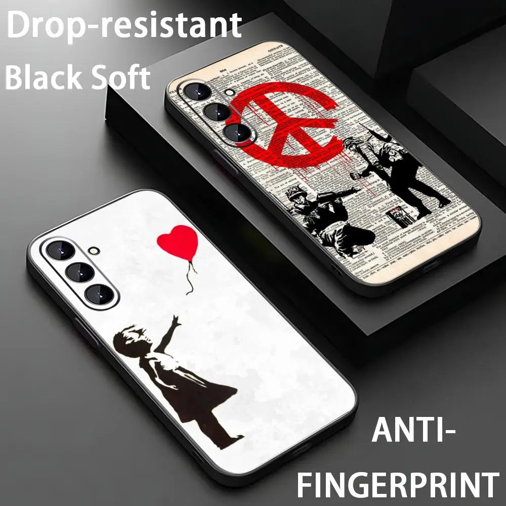 Banksy Graffiti Art Phone Case – Soft Cover for Samsung Galaxy A Series