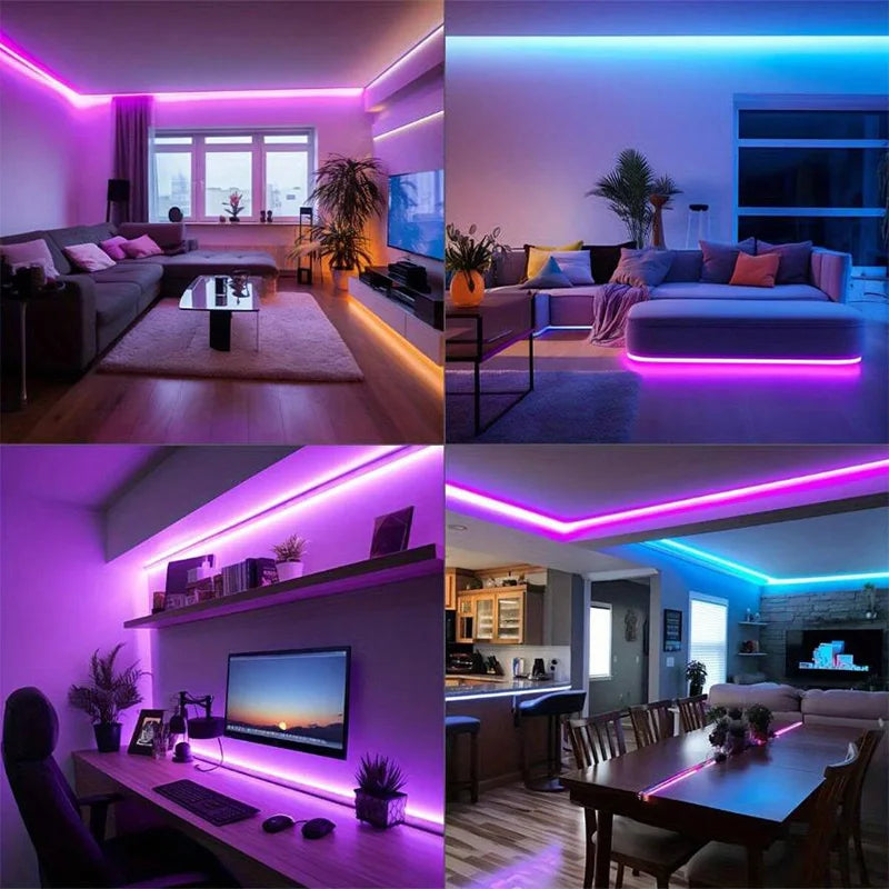 RGB LED Strip Lights – App & Remote Control Room Ambiance Lighting