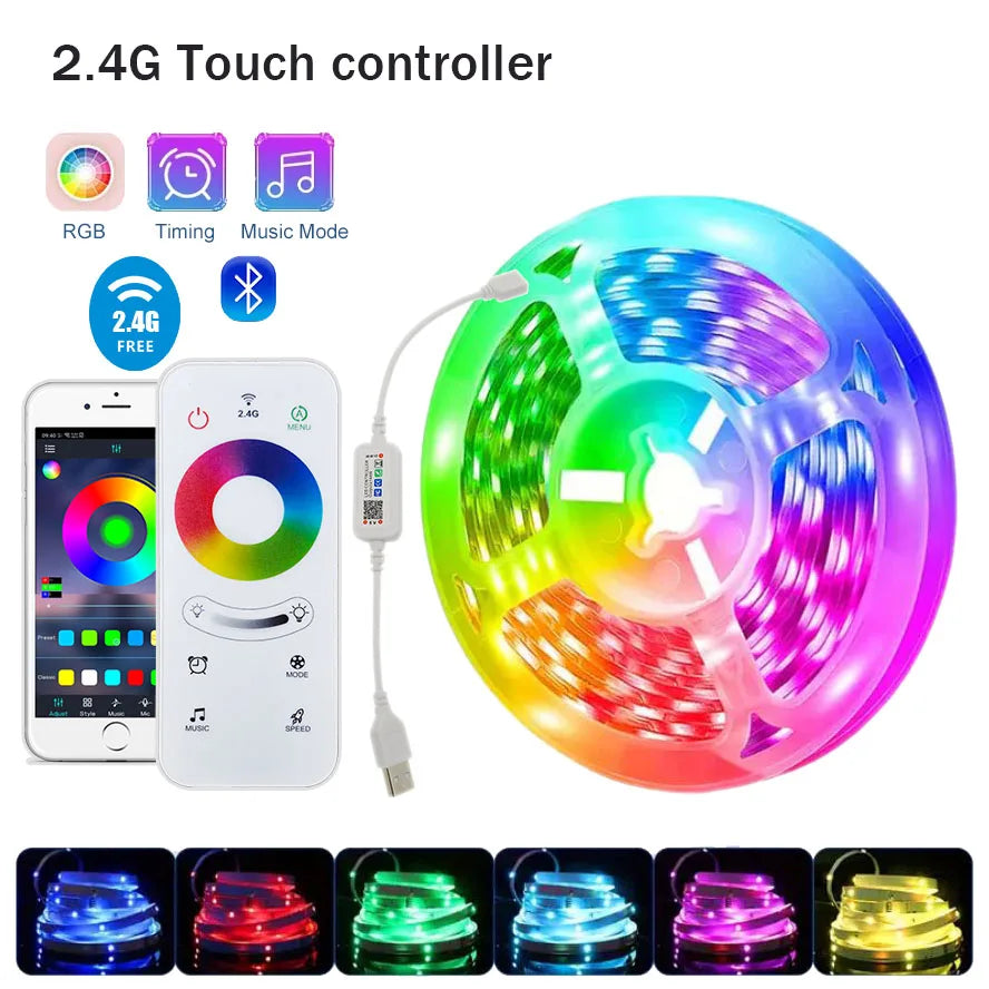 RGB LED Strip Lights – App & Remote Control Room Ambiance Lighting