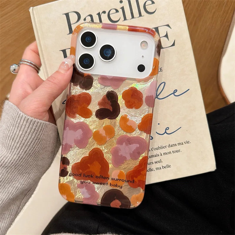 Leopard Graffiti Phone Case with Lanyard – Shockproof for iPhone 17 Pro Max