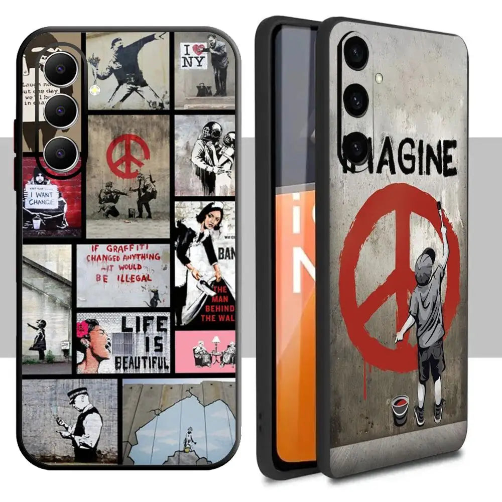 Banksy Graffiti Art Phone Case – Soft Cover for Samsung Galaxy A Series