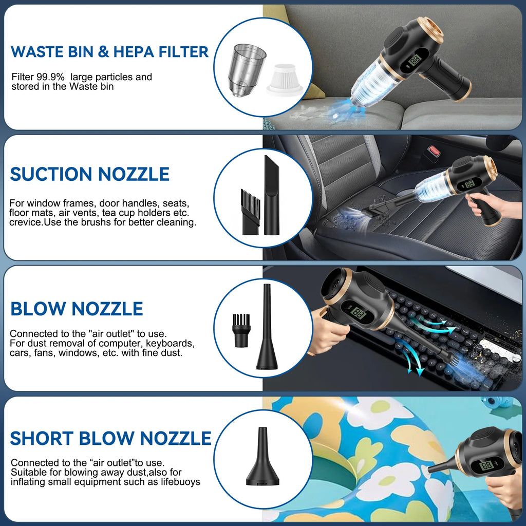 Wireless Car & Home Vacuum Cleaner – High Power