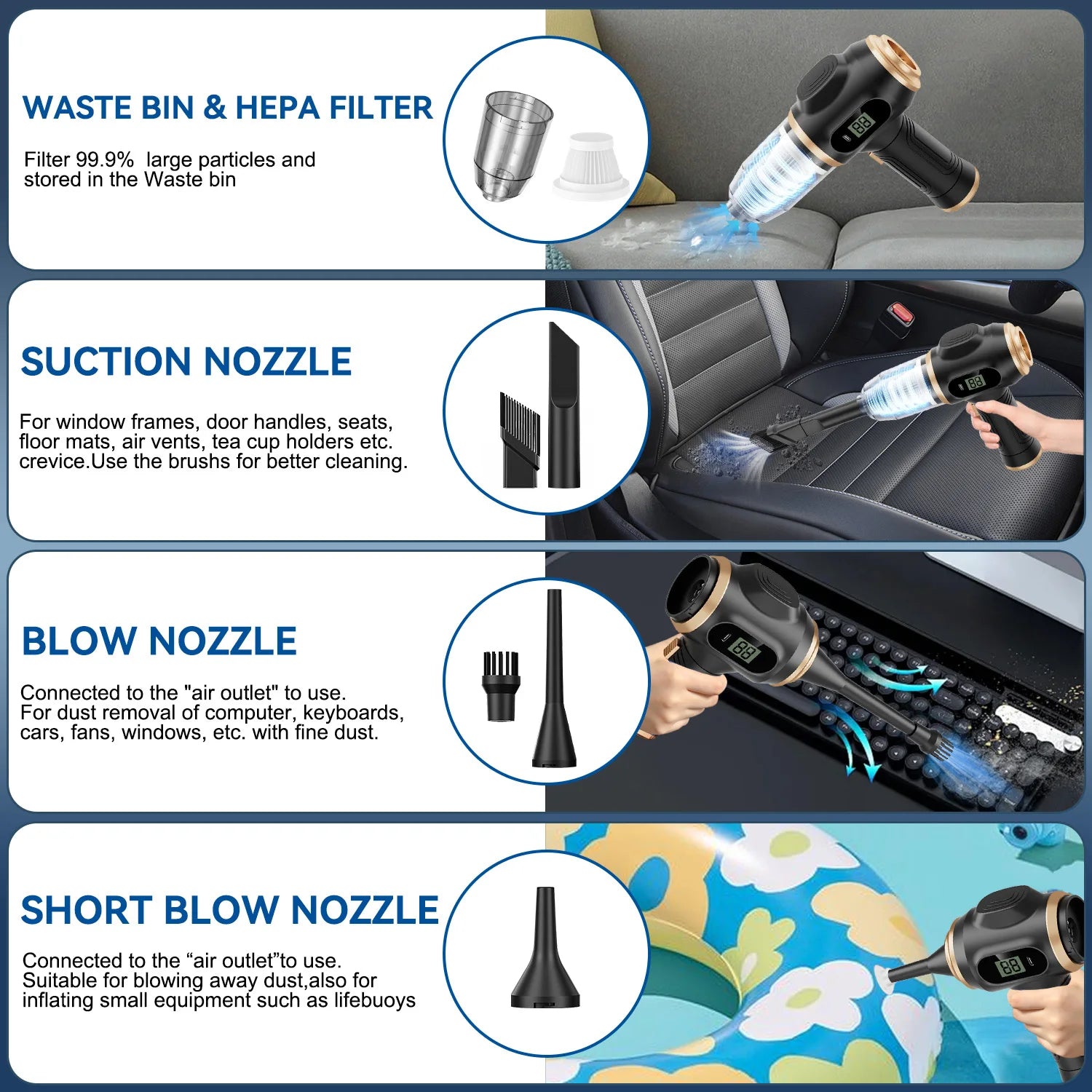Wireless Car & Home Vacuum Cleaner – High Power