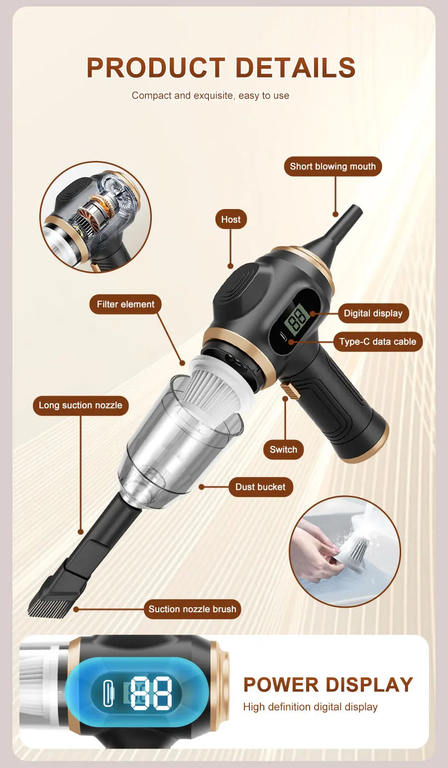 Wireless Car & Home Vacuum Cleaner – High Power
