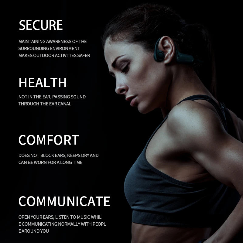 B8 Bone Conduction Headphones – IPX5 Waterproof Bluetooth Sport Earphones