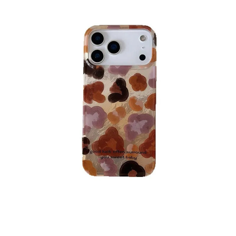 Leopard Graffiti Phone Case with Lanyard – Shockproof for iPhone 17 Pro Max