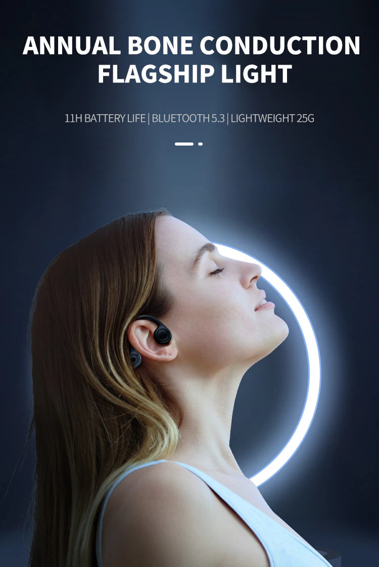 B8 Bone Conduction Headphones – IPX5 Waterproof Bluetooth Sport Earphones