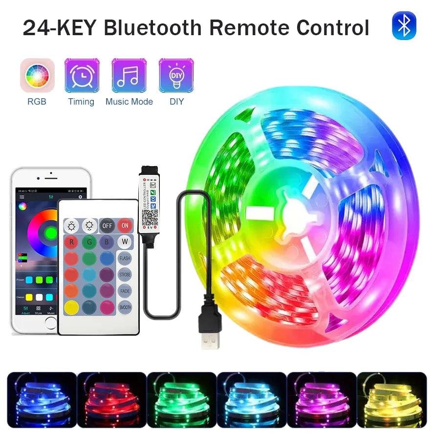RGB LED Strip Lights – App & Remote Control Room Ambiance Lighting