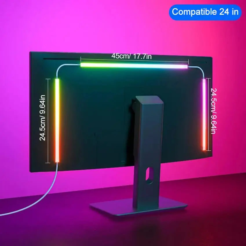 USB PC Monitor LED Backlight Strip – RGBIC App & Music Sync