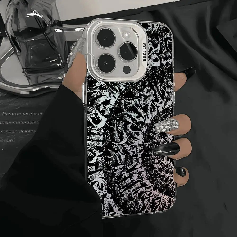 Graffiti Art Phone Case – Matte Shockproof Cover for iPhone 11-17 Pro Max
