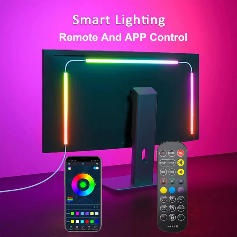 USB PC Monitor LED Backlight Strip – RGBIC App & Music Sync