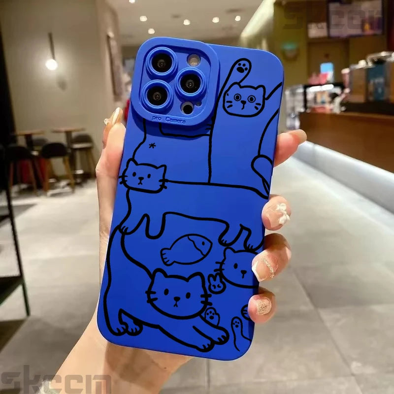 Art Cat Graffiti Frosted Phone Case – Samsung Galaxy Series