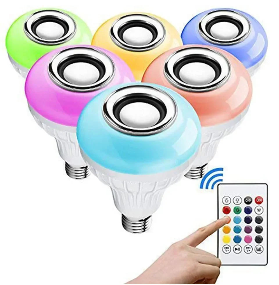 Bluetooth Speaker LED Light Bulb – RGB Music Bulb with Remote