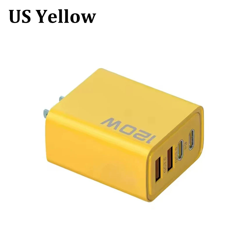 120W 4-Port USB-C Fast Charger – PD & Quick Charge 3.0