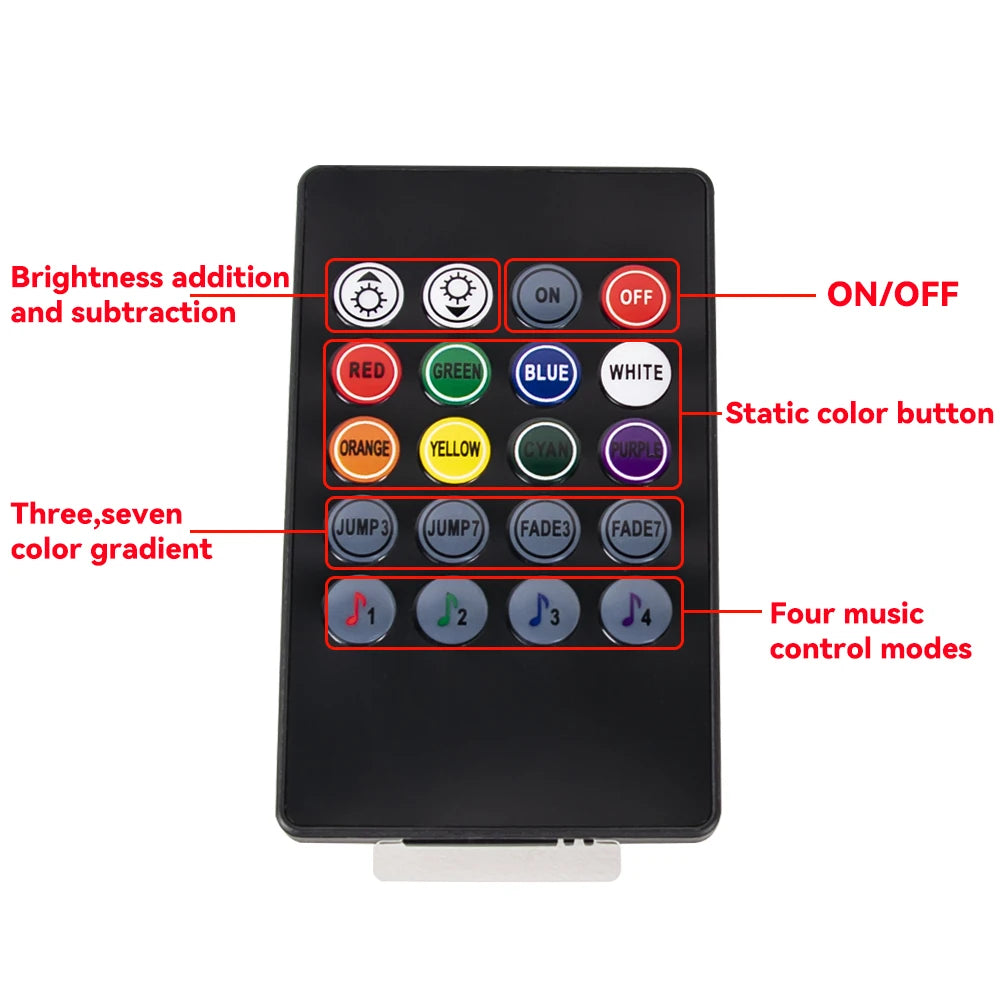 Neon RGB Car Interior Foot Light – USB App & Remote Music Sync