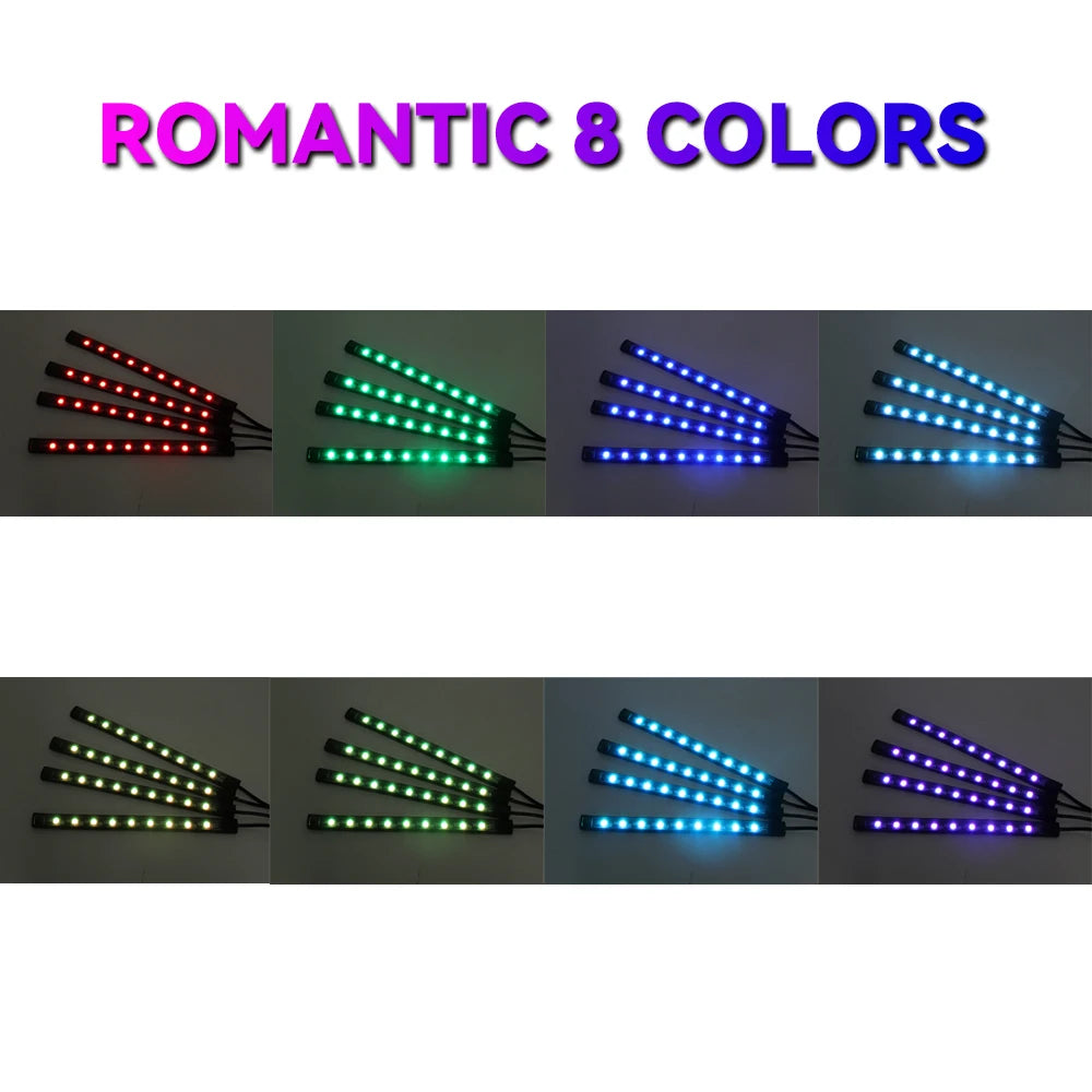 Neon RGB Car Interior Foot Light – USB App & Remote Music Sync