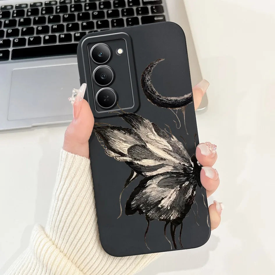 Graffiti Butterfly Phone Case – Camera Protection Cover for Realme 14x 5G