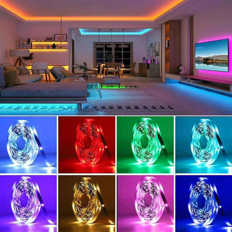 RGB LED Strip Lights – App & Remote Control Room Ambiance Lighting