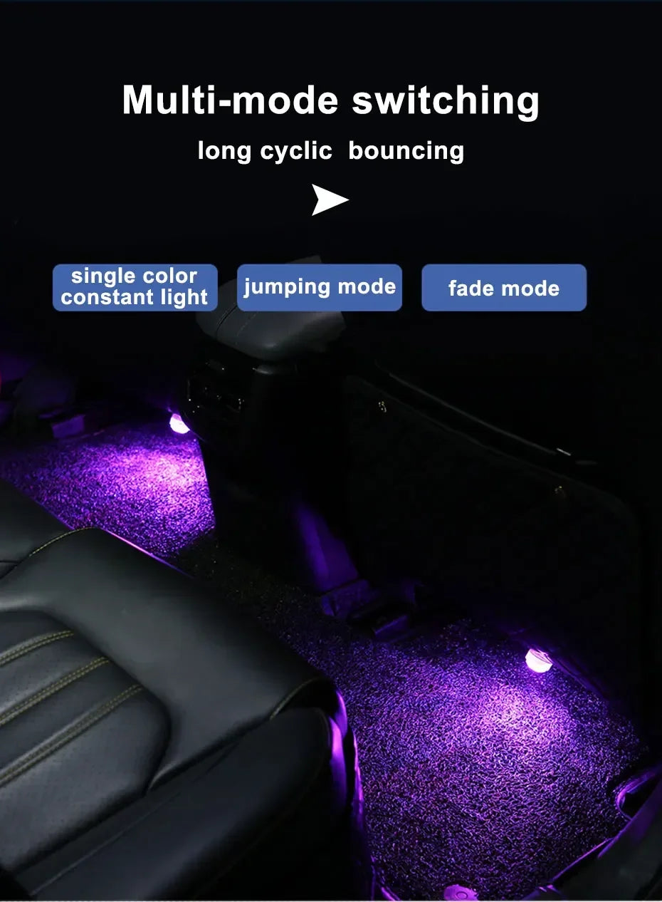 Wireless LED Car Interior Ambient Lights – Remote Control RGB Atmosphere Lamps