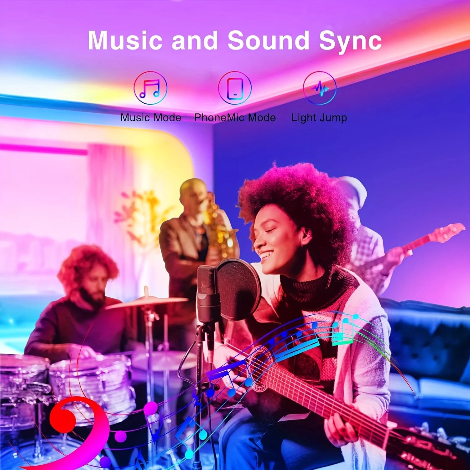 RGB LED Strip Lights – App & Remote Control Room Ambiance Lighting