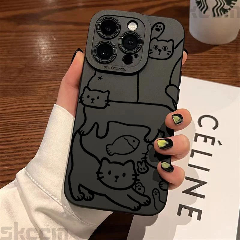 Art Cat Graffiti Frosted Phone Case – Samsung Galaxy Series