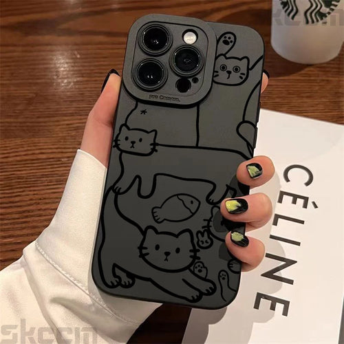 Art Cat Graffiti Frosted Phone Case – Samsung Galaxy Series