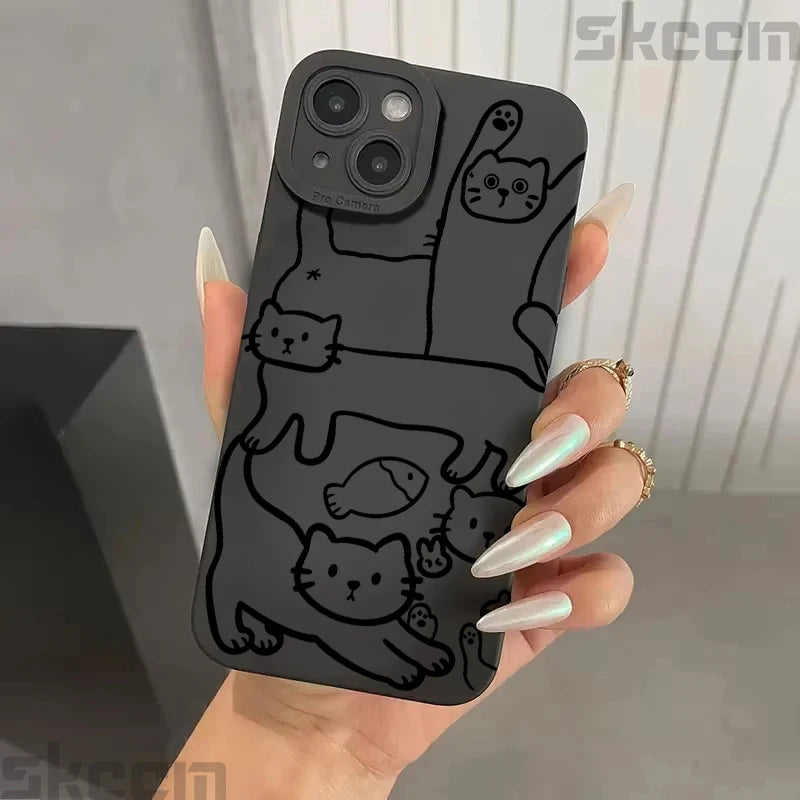 Art Cat Graffiti Frosted Phone Case – Samsung Galaxy Series